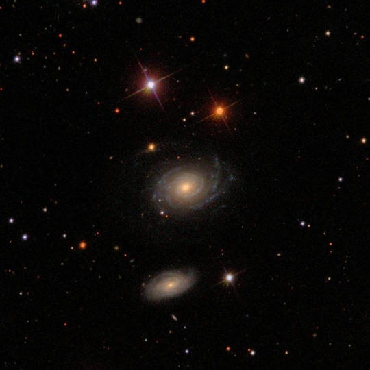 The optical galaxy pair NGC 1 and NGC 2 in Pegasus: NGC 1 is the northern object - Image Courtesy of Sloan Digital Sky Survey (SDSS)