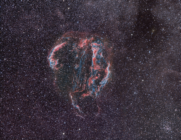 The Veil Nebula taken with Canon 200mm lens and SBIG camera by Rainer Sparenberg and Stefan Binnewies