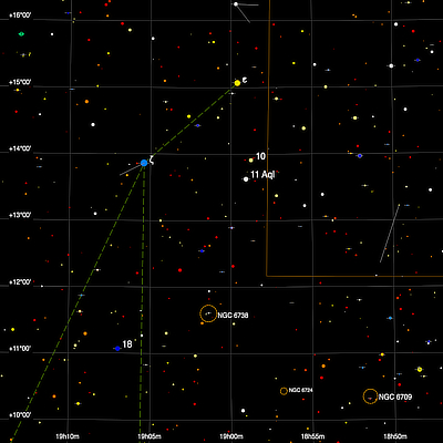 A finder chart for the double star 11 Aql in Aquila
