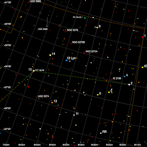 Tiny finder chart for the double star 12 Lyn in Lynx
