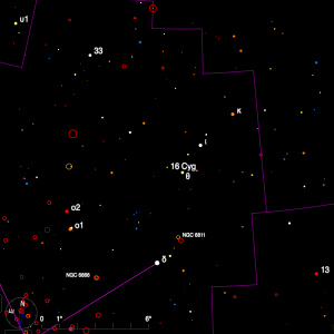 Thumbnail image of a finder chart for the double star 16 Cyg in Cygnus Thumbnail image of a finder chart for the double star 16 Cyg in Cygnus