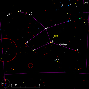Thumbnail image of a finder chart for the double star 38 Lep in Lepus Thumbnail image of a finder chart for the double star 38 Lep in Lepus