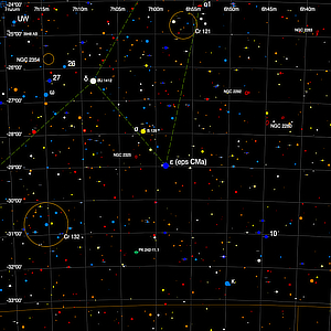 Tiny finder chart for the double star eps CMa in Canis Major