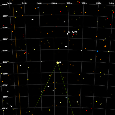 Finder chart for the double star HJ 3475 in Hydrus