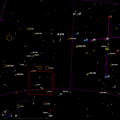 Finder chart for the double star R 213 in Centaurus