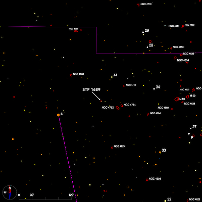 Finder chart for the double star STF 1689 in Virgo