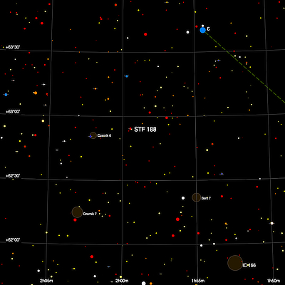 Finder chart for the double star STF 188 in Cassiopeia