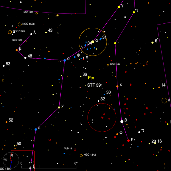 Image of a finder chart for the double star STF 391 in Perseus