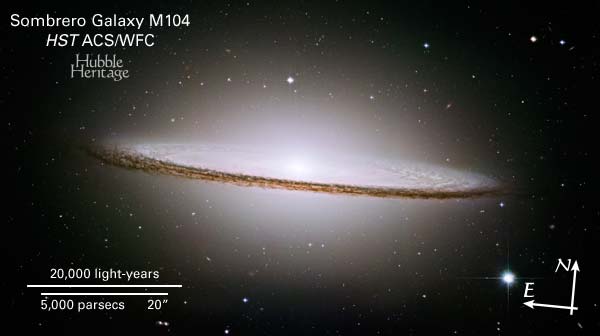 M104 in Virgo - Credit NASA and The Hubble Heritage Team (STScI/AURA)