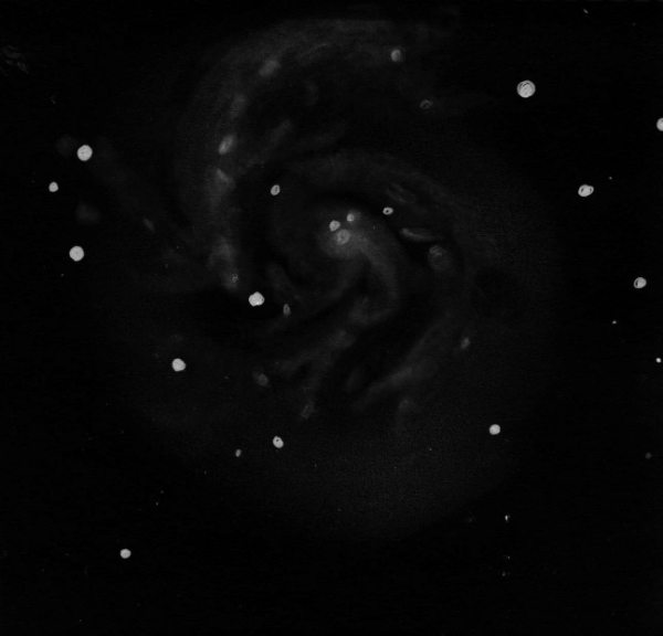 Sketch of M74 HII regions by Dale Holt