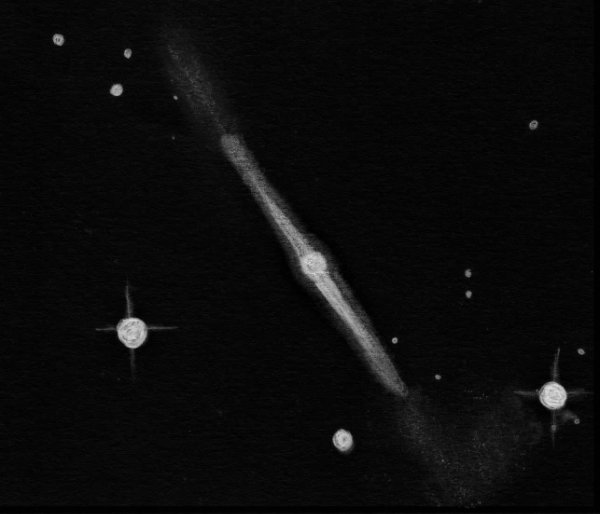 An EAA pencil sketch of NGC 4762 in Virgo by Dale Holt