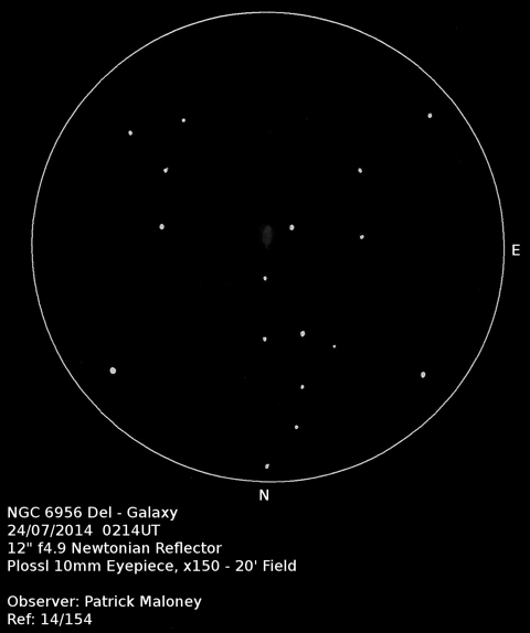 Sketch of NGC 6956 - Sketch Courtesy of Patrick Maloney