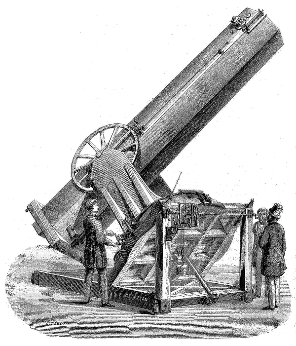 The Foucault telescope from the Observatory in Marseille taken from La Nature (1873)