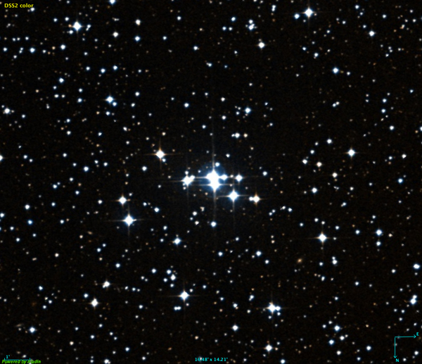 The open cluster Herschel 1 in Canis Minor provided by the Digitized Sky Survey (DSS)