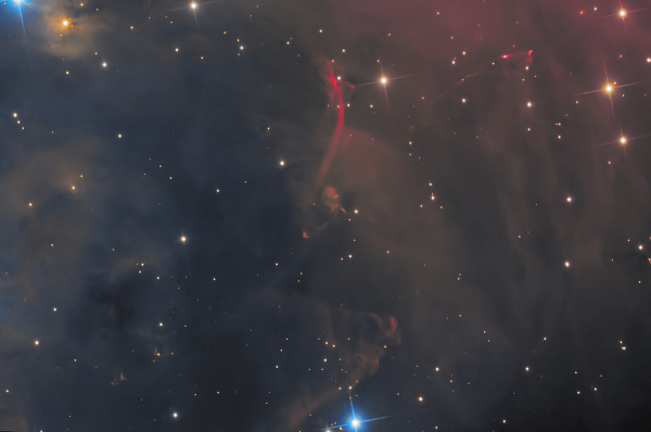 Herbig-Haro 222 (Orion Streamers) in the Orion Molecular Cloud - Image Courtesy of Steve Crouch