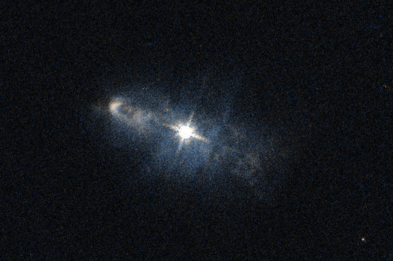 A colour composite image of planetary nebula IC 2149 in Auriga captured by the Hubble Space Telescope with its WFPC2 instrument courtesy of the Hubble Legacy Archive.