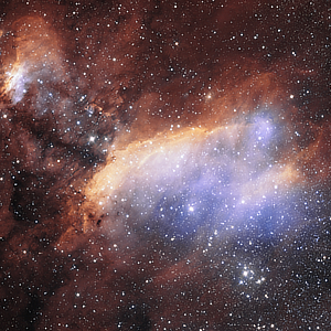 The emission nebula IC 4628 (Prawn Nebula) in Scorpius courtesy of ESO and Martin Pugh
