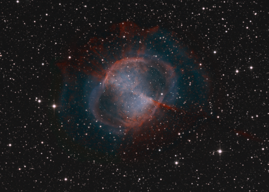 An LRGB image of M27 - Image Courtesy of David Davies