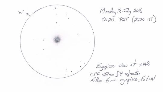 Sketch of the Ring Nebula (M57) courtesy of David Reynolds