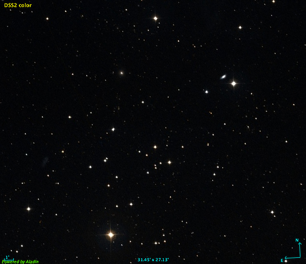 An image of open cluster NGC 3231 in Ursa Major by the Digitised Sky Survey (DSS)