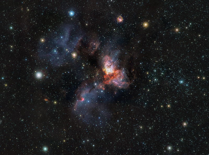 Open cluster RCW 38 in Vela in infrared courtesy of ESO/VVVX survey